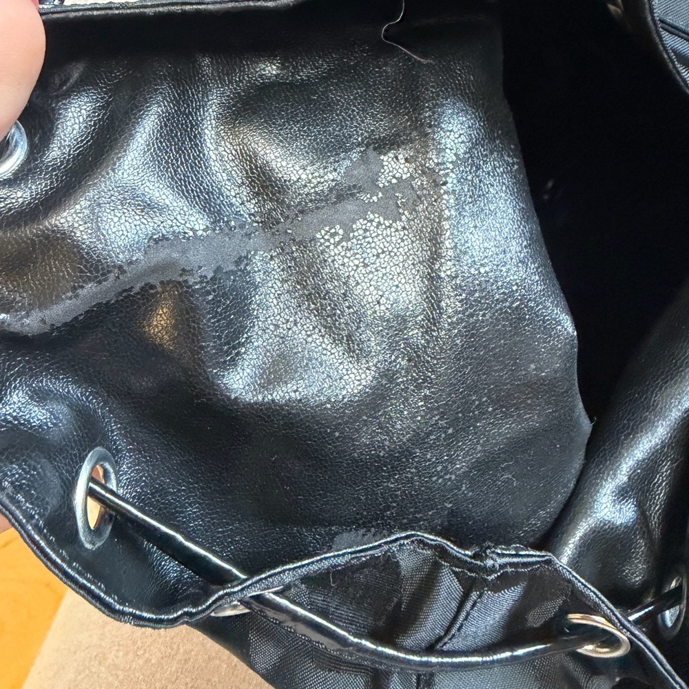 Salvatore Ferragamo Black Logo Jacquard Nylon & Leather Backpack - Picture 15 of 15